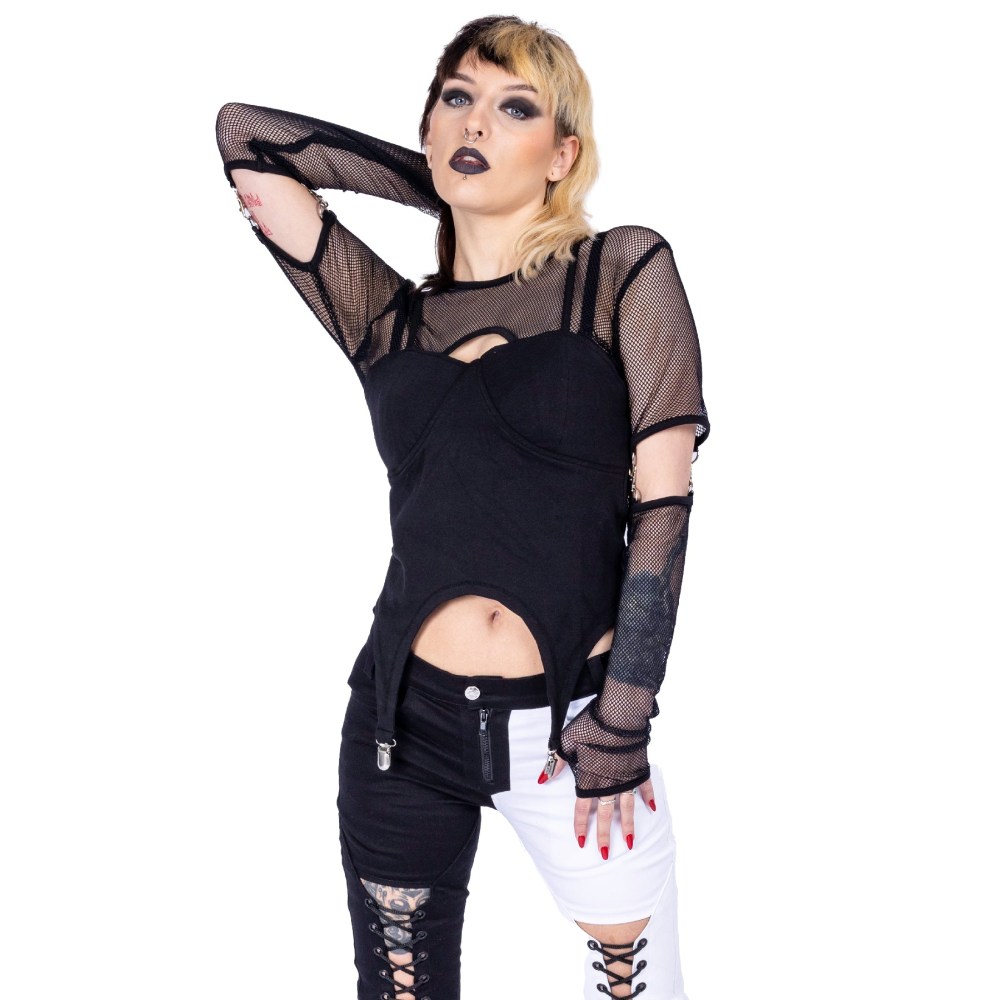 Heartless - Lisha Lange ärmel top - Schwarz